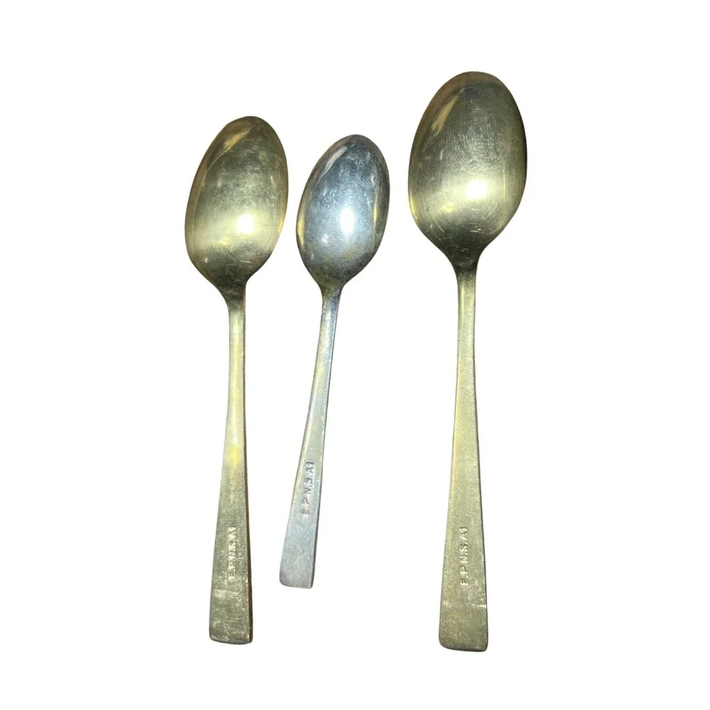 Vintage EPNS‎ A1 Silver Plated Spoons Set 3 Spoons Decorative